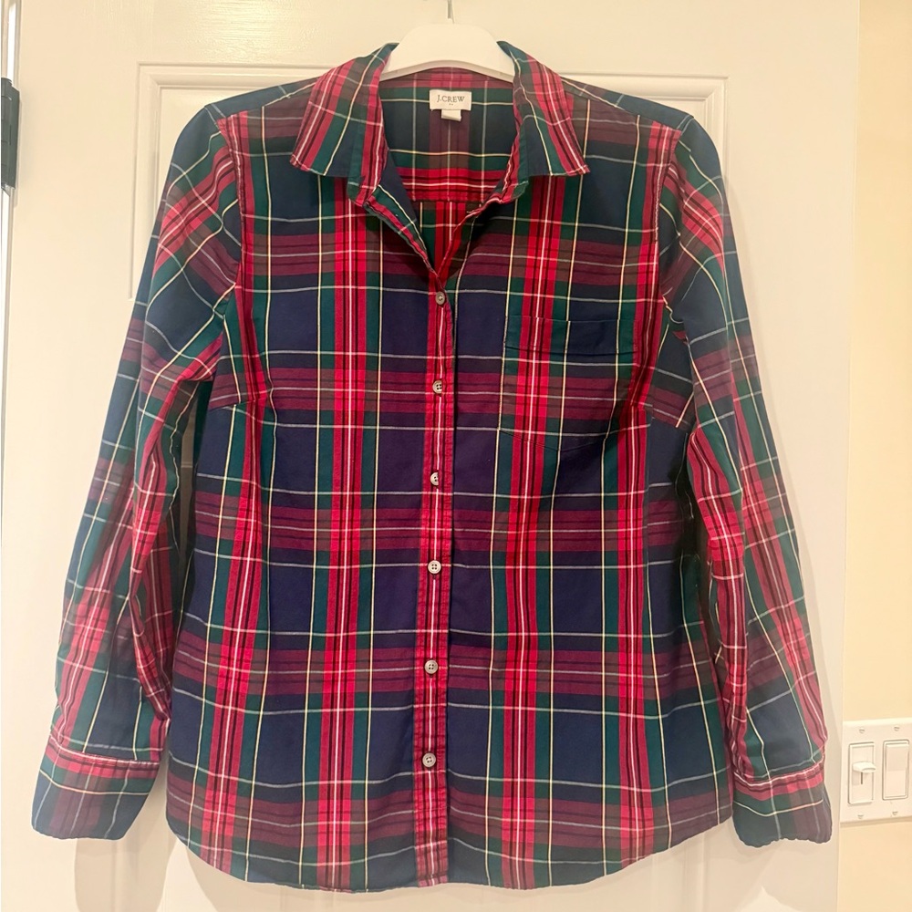 J. Crew Tartan Button-Down Shirt - Red, Blue, Green - Picture 4 of 6